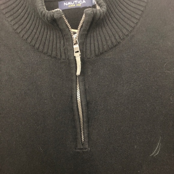 Nautica men’s black knit sweater Half zip XL - Picture 3 of 7